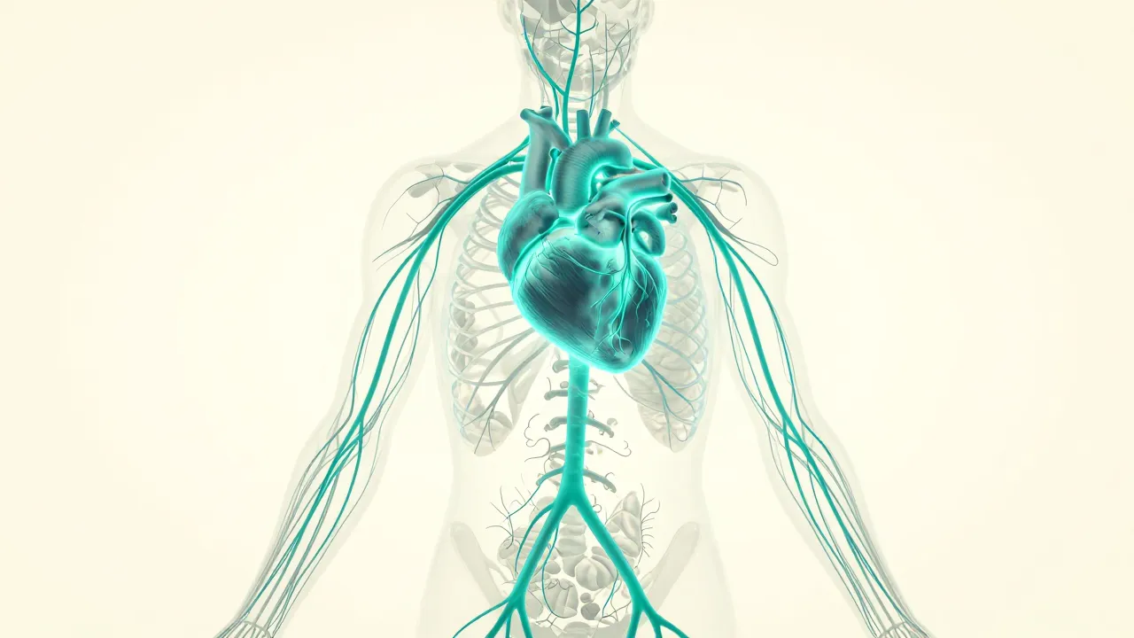 Nervous system visualization — vagus nerve and heart-brain connection